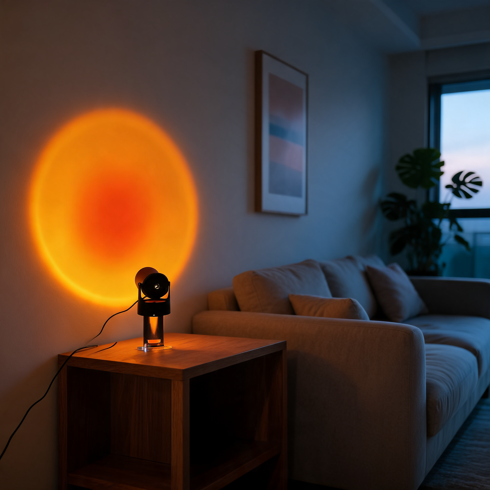 Glowspective Sunset Lamp warme zonsondergang in woonkamer