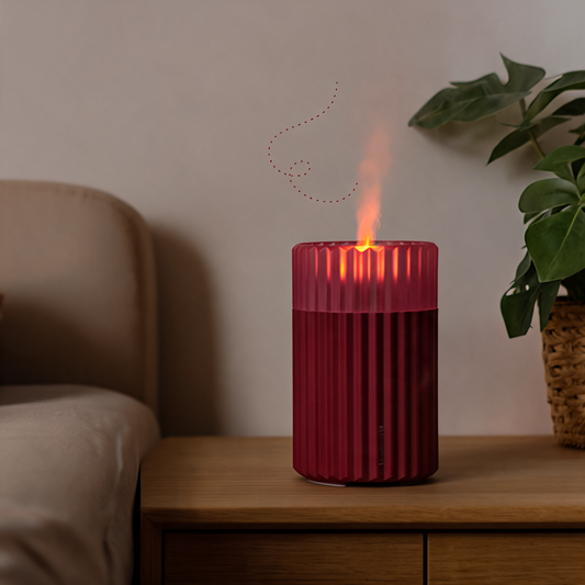 Glowspective Vlam Aroma Diffuser – Luchtbevochtiger met Vlameffect & Nachtlampje