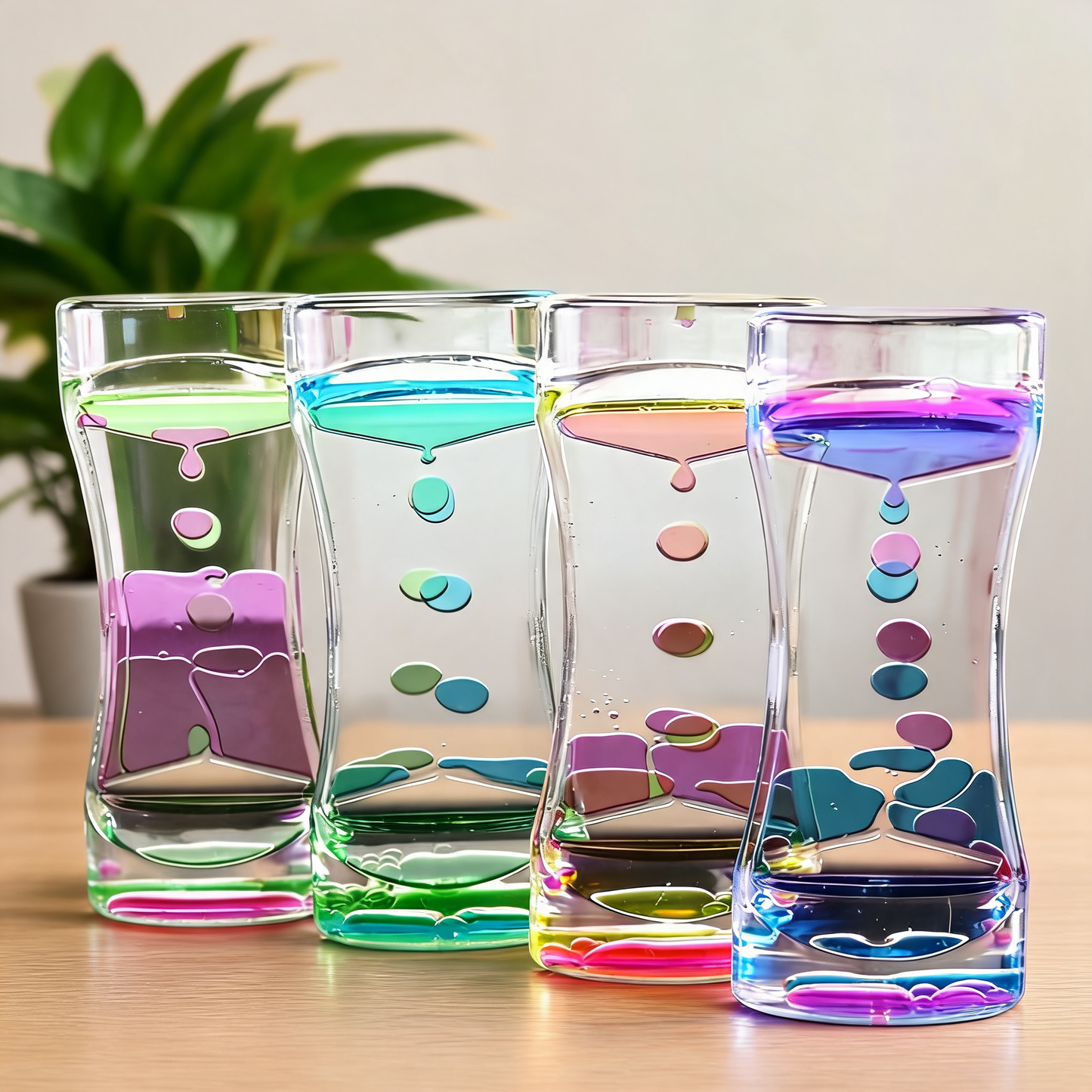 Glowspective Vloeibare Bewegingstimer – Rustgevende Kleurendruppel Bureau-decoratie