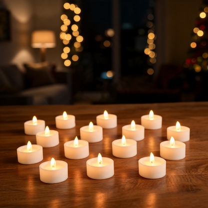 Glowspective LED Waxinelichtjes (12 stuks) – Vlamloze Flikkerkaarsen op Batterij