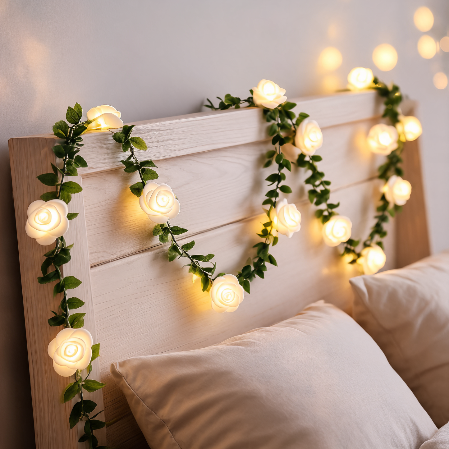 Glowspective Rozen Lichtslinger – Romantische LED Fairy Lights met Zijden Rozen
