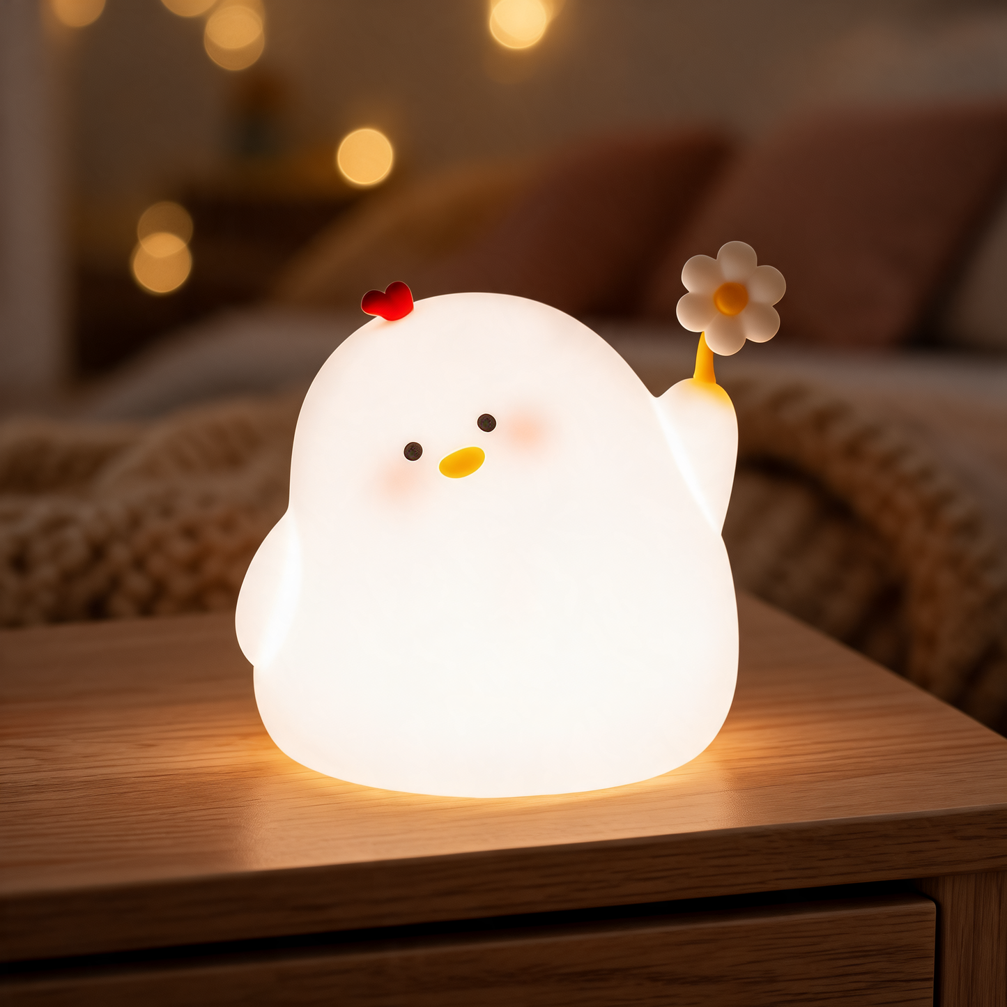 Glowspective Kip Nachtlampje – Schattig Silicone Sfeerlampje (Dimbaar)