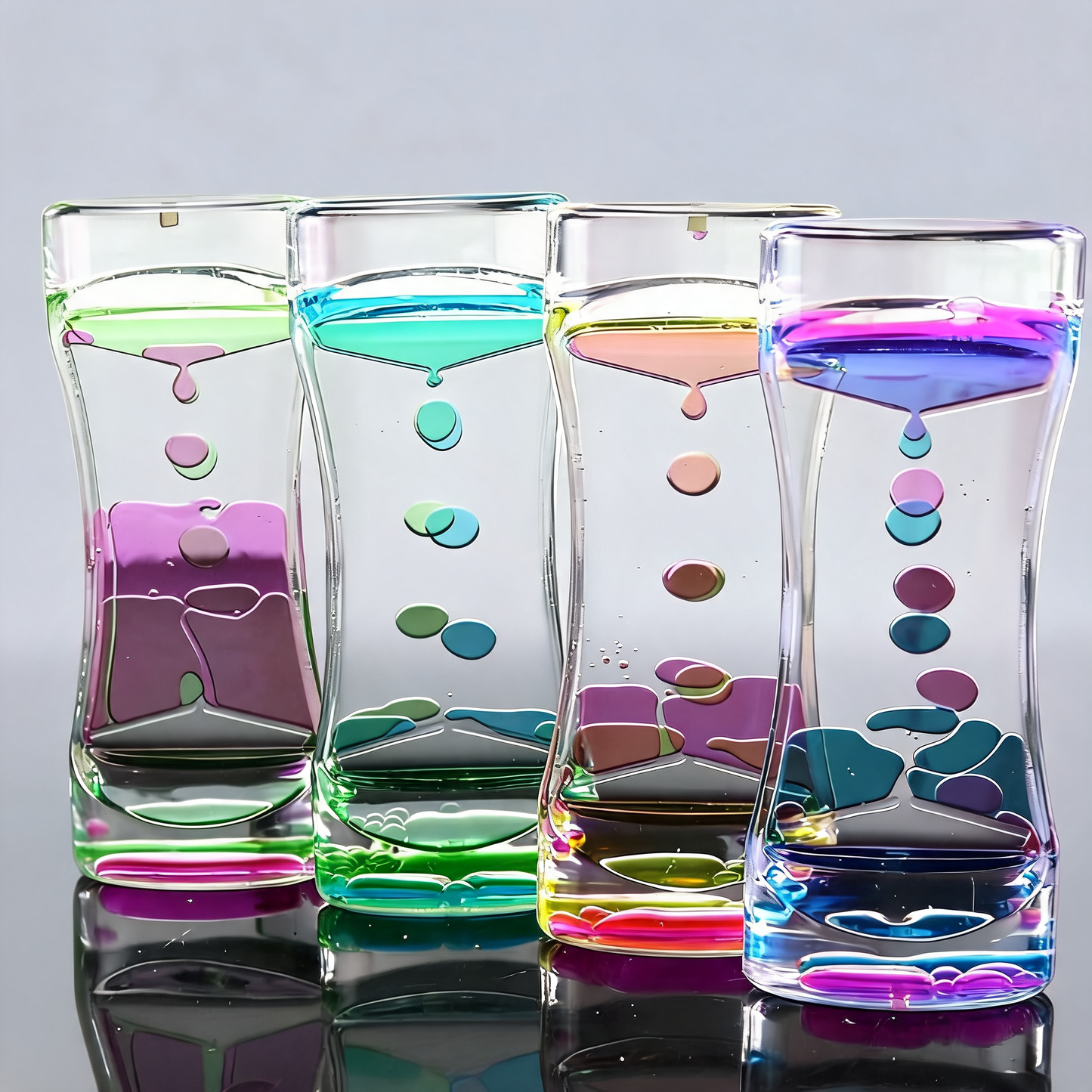 Glowspective Vloeibare Bewegingstimer – Rustgevende Kleurendruppel Bureau-decoratie