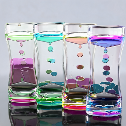 Glowspective Vloeibare Bewegingstimer – Rustgevende Kleurendruppel Bureau-decoratie
