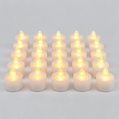 Glowspective LED Waxinelichtjes (12 stuks) – Vlamloze Flikkerkaarsen op Batterij